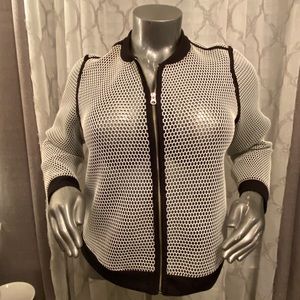 White mesh jacket with Black trim